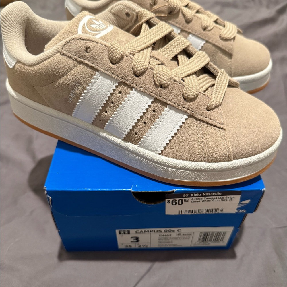 adidas Kids Campus Sneakers - Beige / White